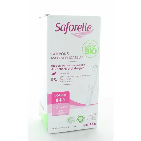 Saforelle Tampons Bio Flux Normal avec applicateur X16