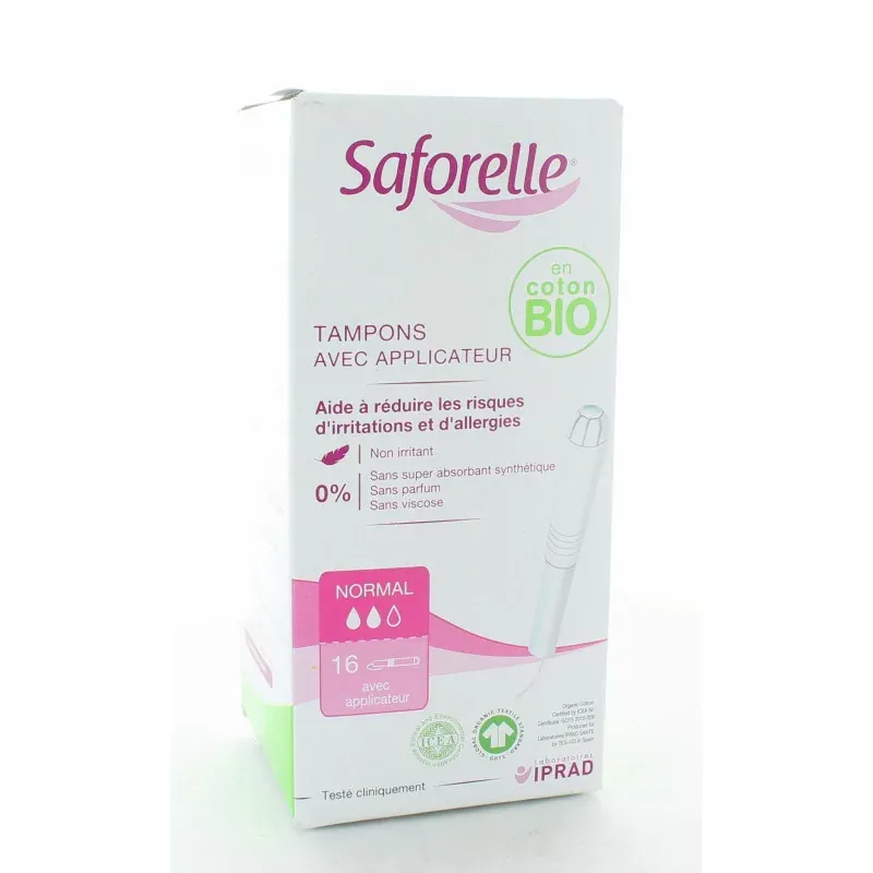 Saforelle Tampons Bio Flux Normal avec applicateur X16