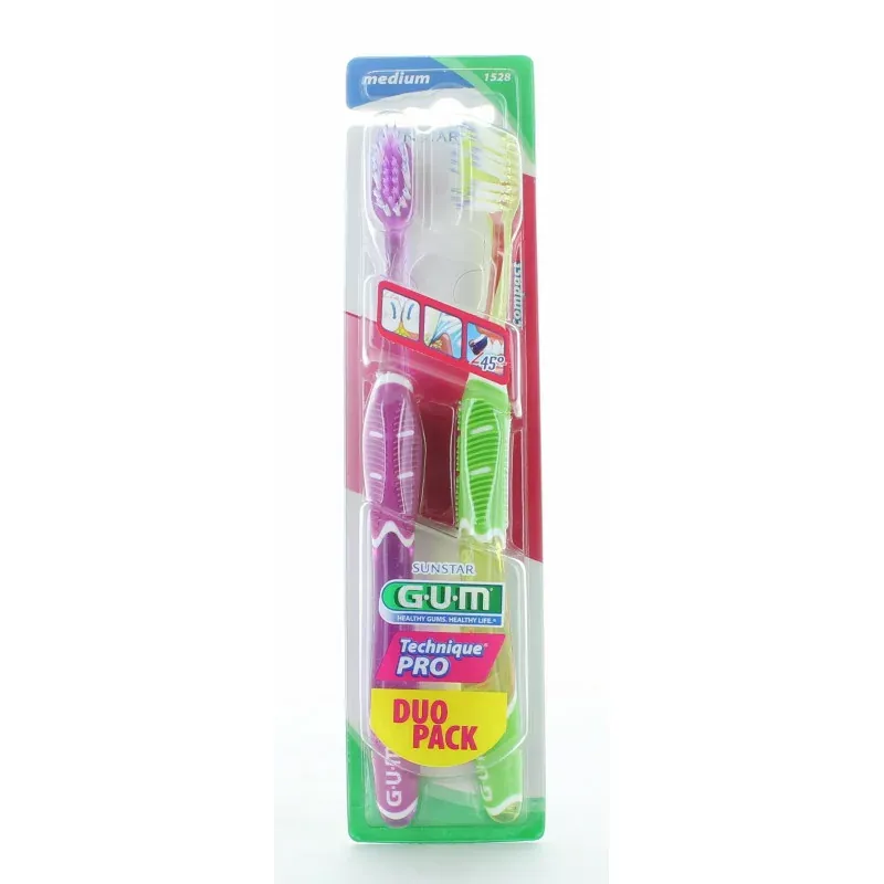 GUM Brosse à Dents Technique Pro Compact Medium X2