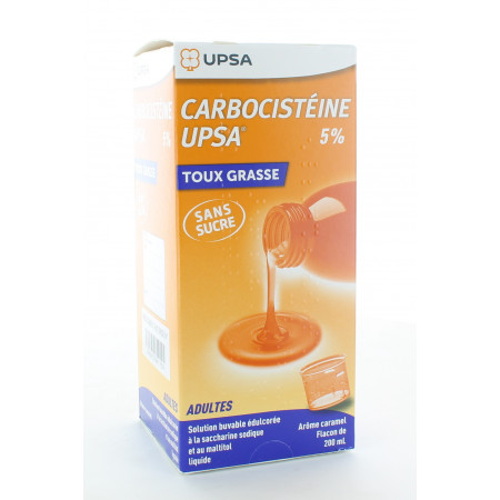 Carbocistéine Upsa 5% Toux Grasse 200ml - Univers Pharmacie