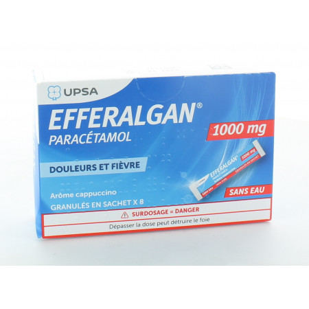 Upsa Efferalgan 1000mg granulés 8 sachets - Univers Pharmacie