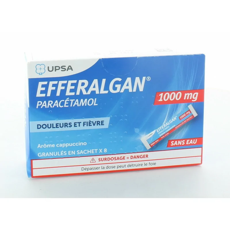 Upsa Efferalgan 1000mg granulés 8 sachets - Univers Pharmacie