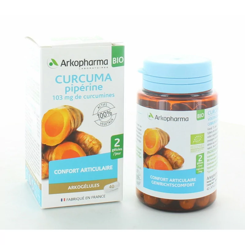 Arkogélules Curcuma Pipérine Bio 130 gélules - Grande pharmacie de