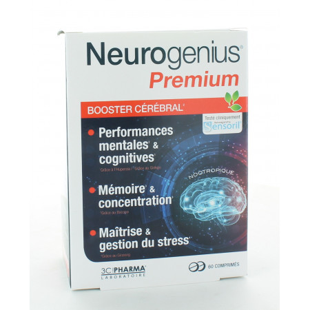 Neurogenius Premium Booster Cérébral 60 comprimés - Univers Pharmacie