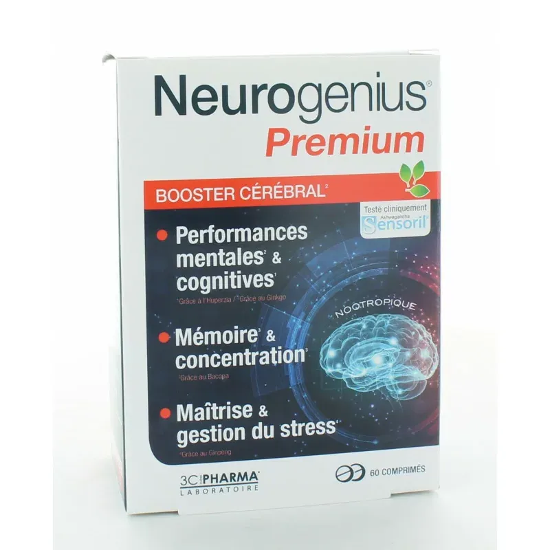 Neurogenius Premium Booster Cérébral 60 comprimés - Univers Pharmacie