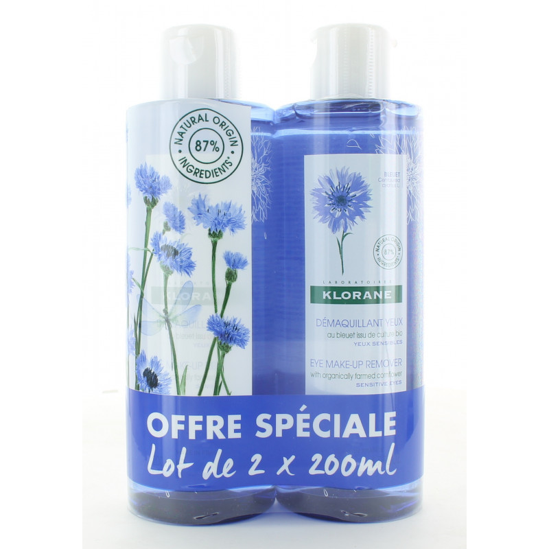 Klorane Démaquillant Yeux 2X200ml Klorane Démaquillant Yeux 2X200ml