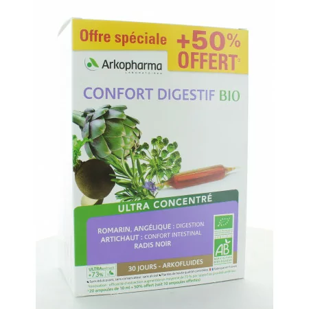 Arkopharma Arkofluides Confort Digestif Bio 30 ampoules