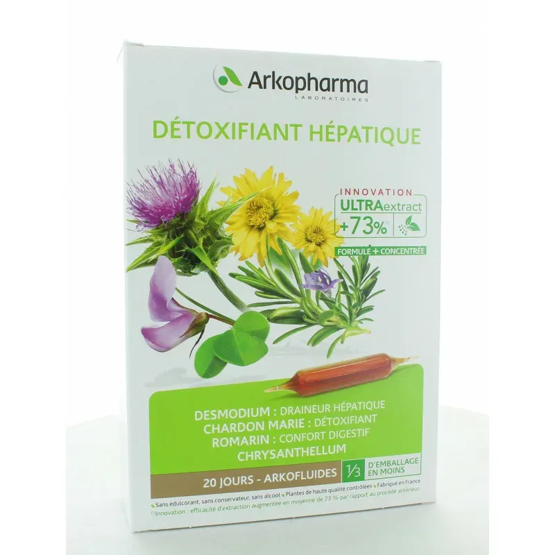 Arkopharma Arkofluides Bio Détoxifiant Hépatique 20 ampoules