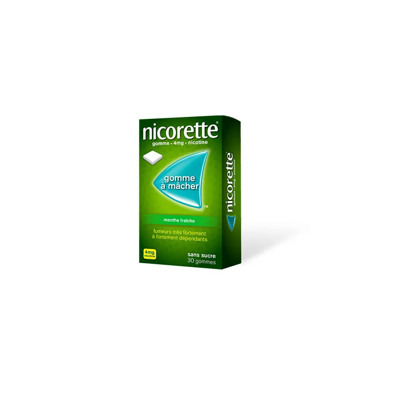 Nicorette 4mg Menthe Fraîche 30 gommes - Univers Pharmacie
