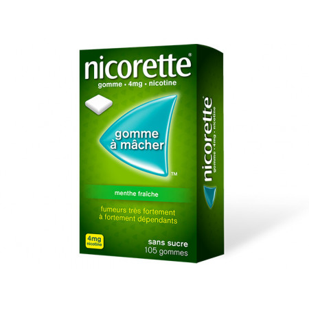 Nicorette 4mg Menthe Fraîche 105 gommes - Univers Pharmacie