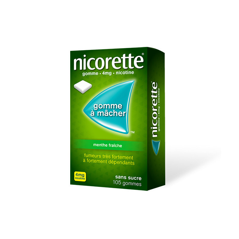 Nicorette 4mg Menthe Fraîche 105 gommes - Univers Pharmacie
