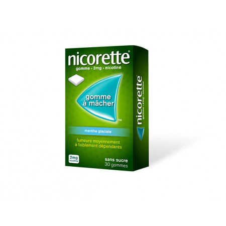 Nicorette 2mg Menthe Glaciale 30 gommes - Univers Pharmacie