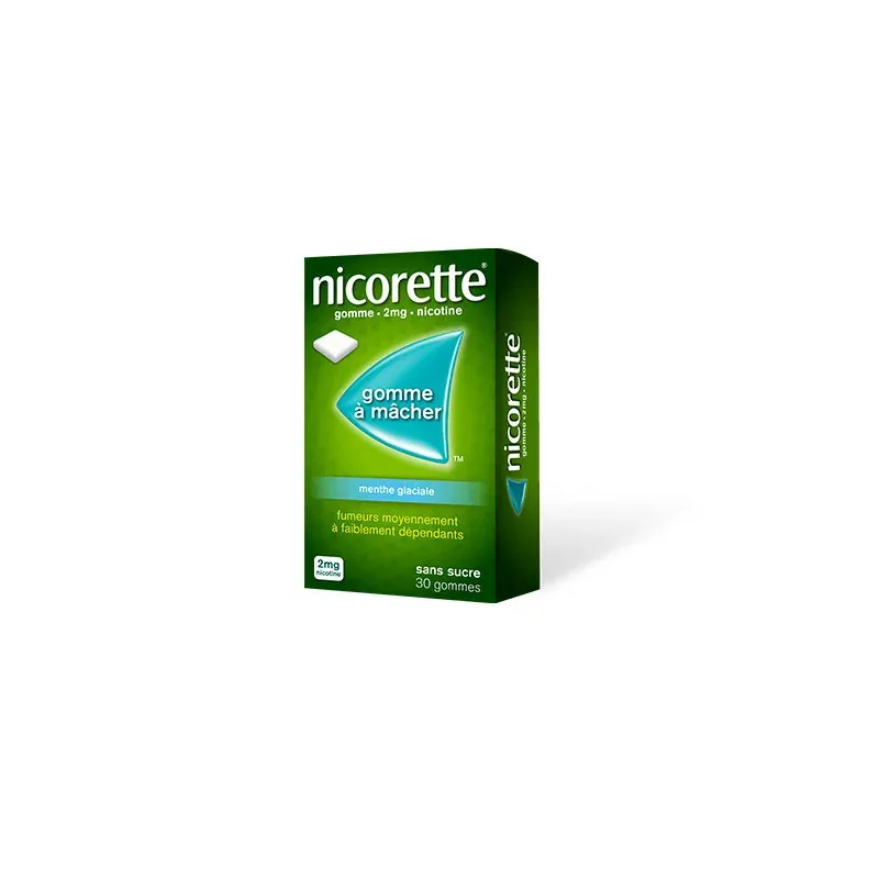 Nicorette 2mg Menthe Glaciale 30 gommes - Univers Pharmacie