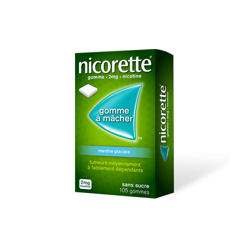 Nicorette 2 mg Menthe Glaciale sans sucre 105 gommes Nicorette 2 mg Menthe Glaciale sans sucre 105 gommes