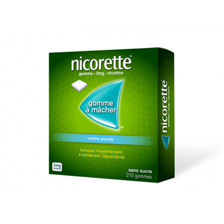 Nicorette 2mg Menthe Glaciale 210 gommes - Univers Pharmacie