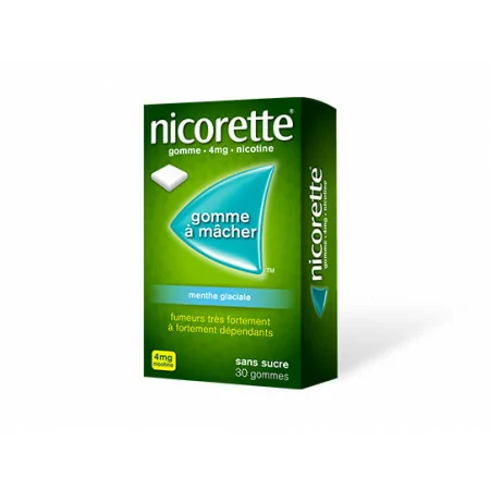 Nicorette 4mg Menthe Glaciale 30 gommes - Univers Pharmacie
