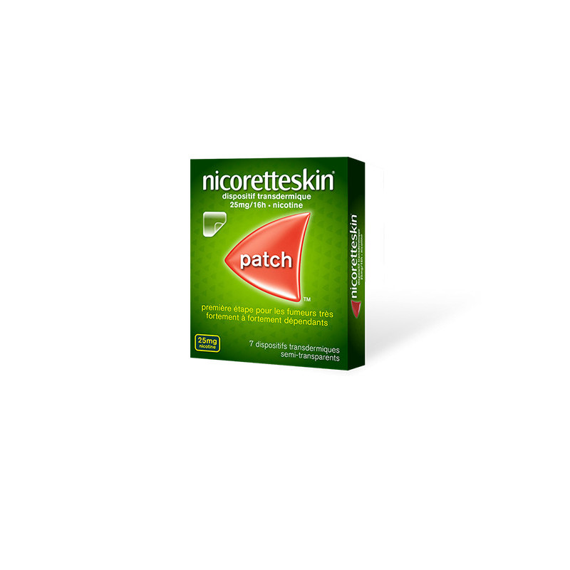 Nicoretteskin 25mg/16h 7 patchs transdermiques - Univers Pharmacie Nicoretteskin 25mg/16h 7 patchs transdermiques - Univers Pharmacie