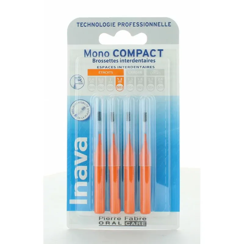 Inava Mono Compact Brossettes Interdentaires 1,2mm X4 Inava Mono Compact Brossettes Interdentaires 1,2mm X4