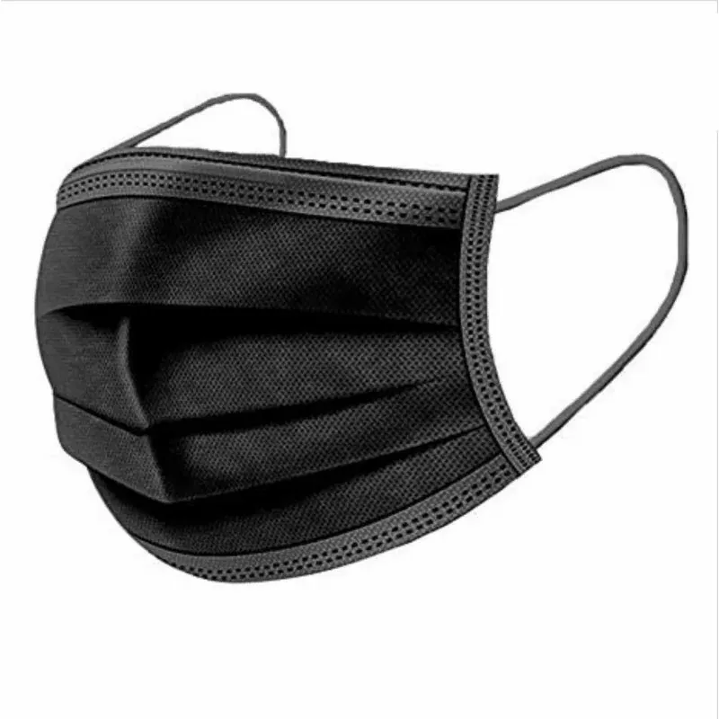 Masques Chirurgicaux Noirs 50 pièces