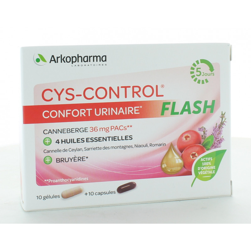 Arkopharma Cys-Control Flash Confort Urinaire 10 gélules + 10 capsules