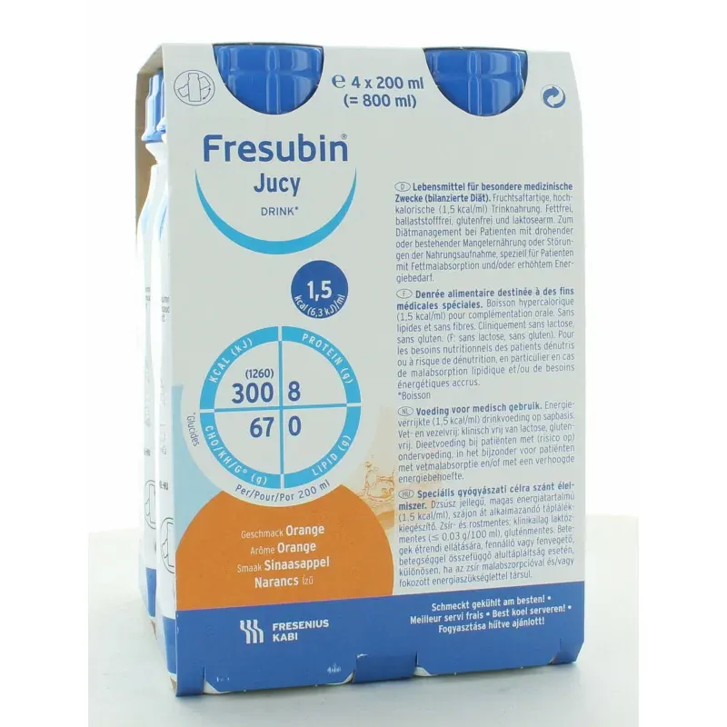 Fresubin Jucy Drink Arôme Orange x4 200ml
