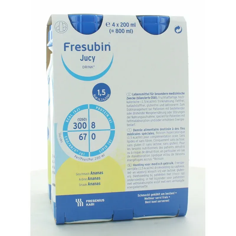Fresubin Jucy Drink Arôme Ananas x4 200ml Fresubin Jucy Drink Arôme Ananas x4 200ml