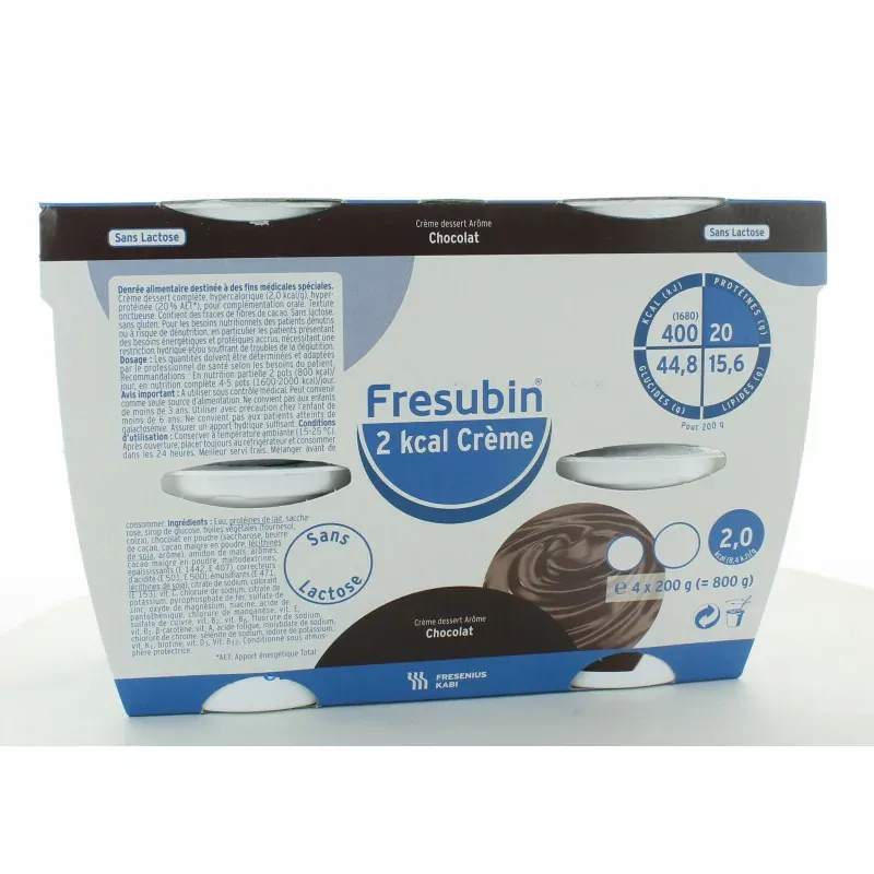 Frésubin 2Kcal Crème Arôme Chocolat x4 200g