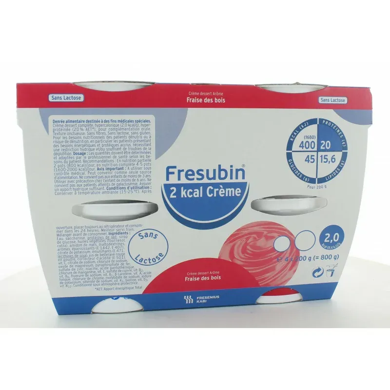 Frésubin 2Kcal Crème Arôme Fraise des Bois x4 200g
