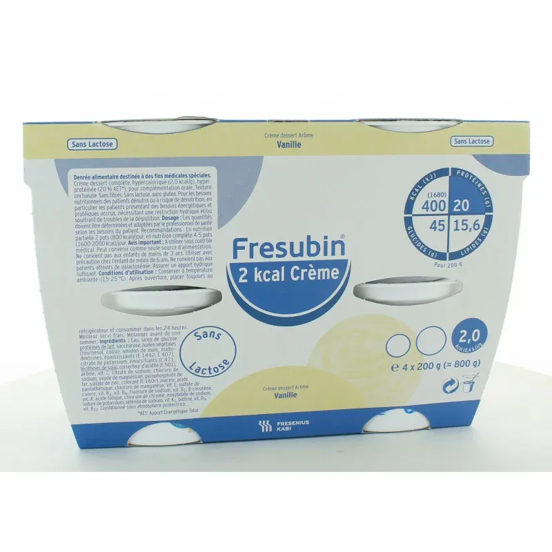 Frésubin 2Kcal Crème Arôme Vanille x4 200g