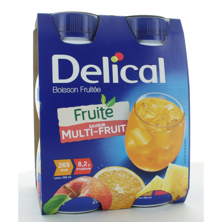 Delical Boisson Fruitée Saveur Multi-Fruit x4 200ml