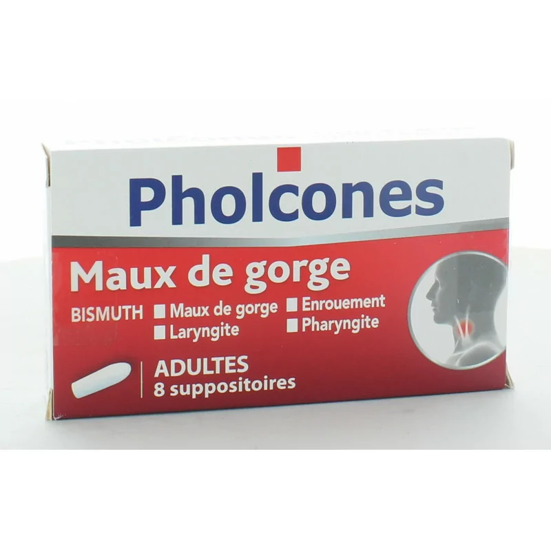 Pholcones Bismuth Maux de Gorge 8 suppositoires