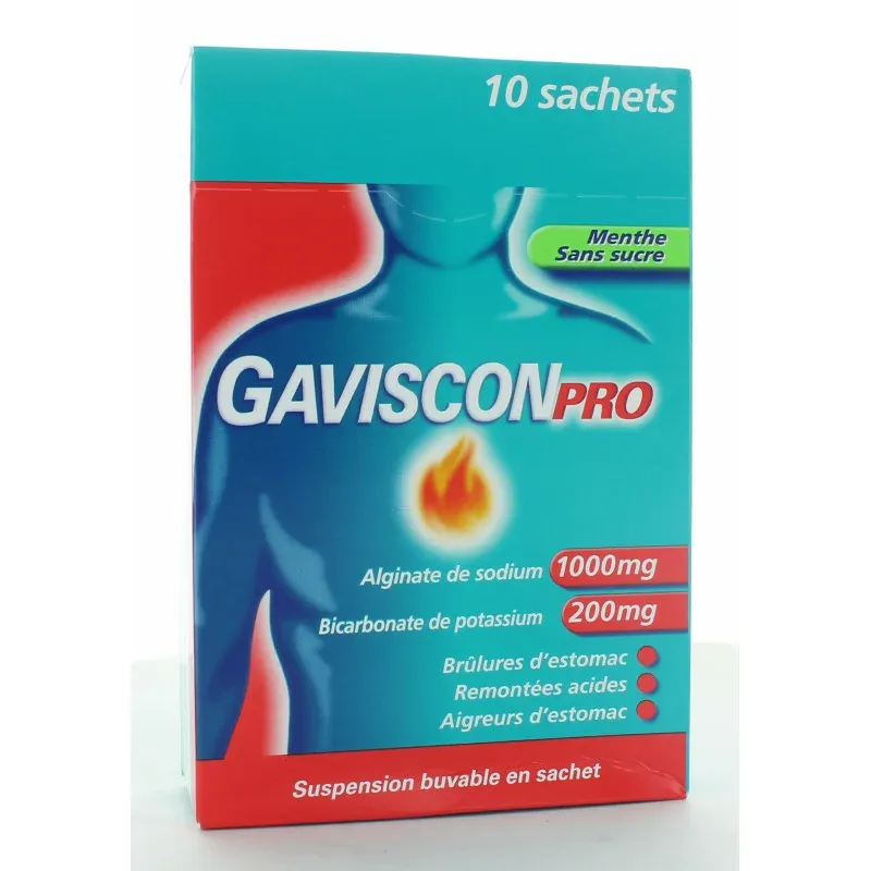GavisconPro Menthe Sans Sucre 10 sachets
