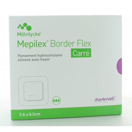 Mepilex Pansements Border Flex Carré 7,5X8,5cm 16 pièces