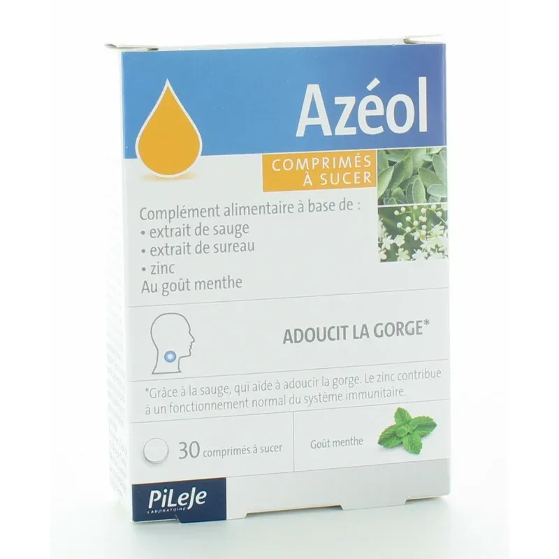 Pileje Azéol Comprimés à Sucer Menthe X30