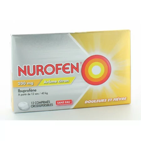 Nurofen Ibuprofène 200mg Arôme Citron 12 comprimés