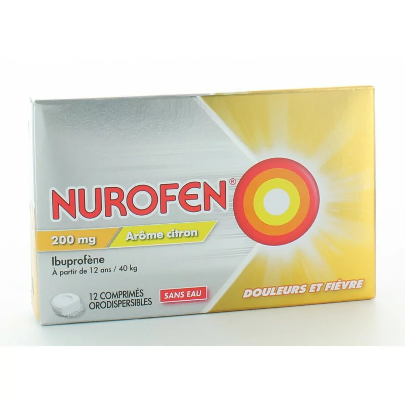 Nurofen Ibuprofène 200mg Arôme Citron 12 comprimés