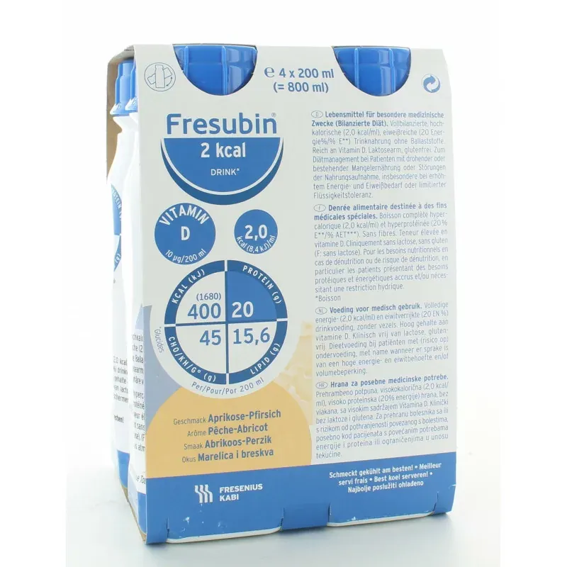 Fresubin 2Kcal Drink Arôme Pêche-Abricot X4 200ml