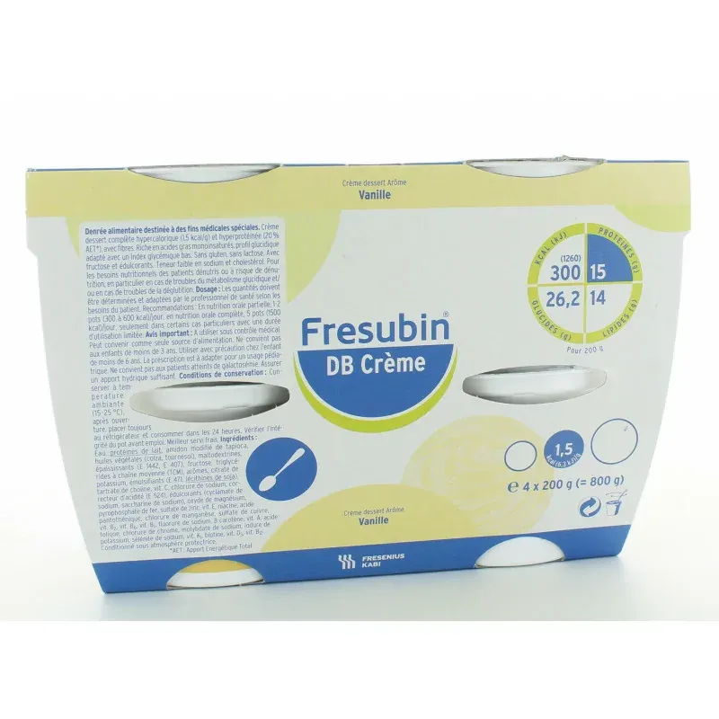 Fresubin DB Crème Arôme Vanille X4 200g