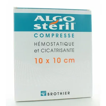 Algostéril Compresse Hémostatique et Cicatrisante 10X10cm 16 Pièces