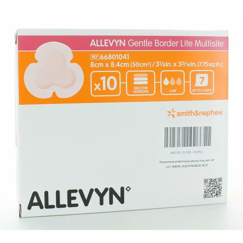 Allevyn Gentle Border Lite Multisite 8cm X 8,4cm 10 pièces