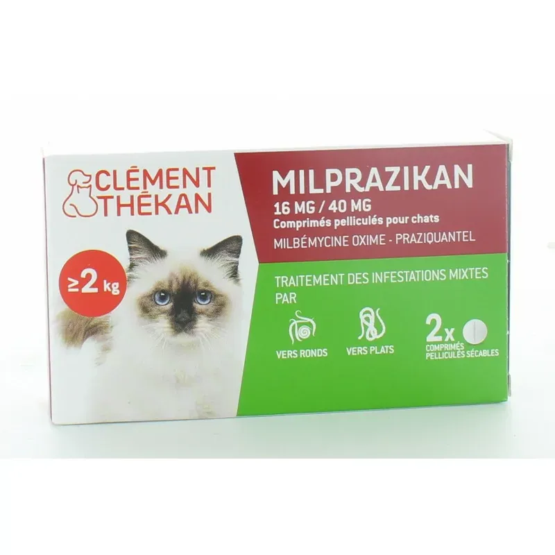 Clément Thékan Milprazikan 2 comprimés