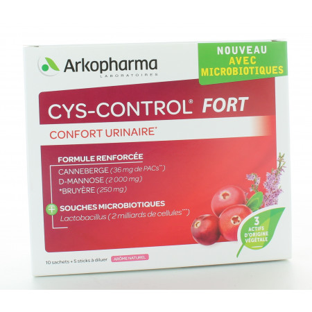Arkopharma Cys-Control Fort Microbiotiques 10 sachets + 5 sticks