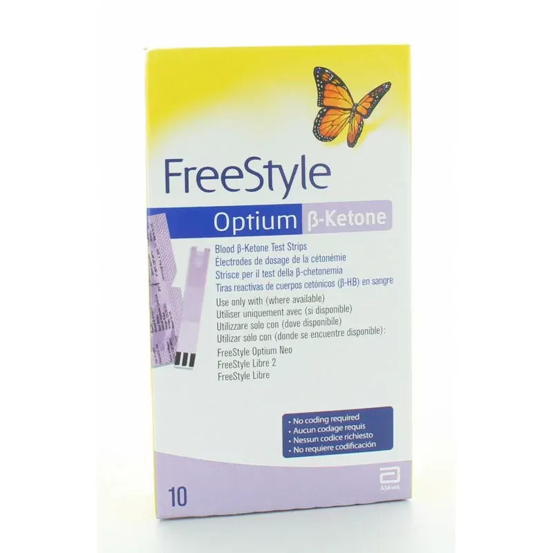 FreeStyle Optium B-Ketone 10 électrodes