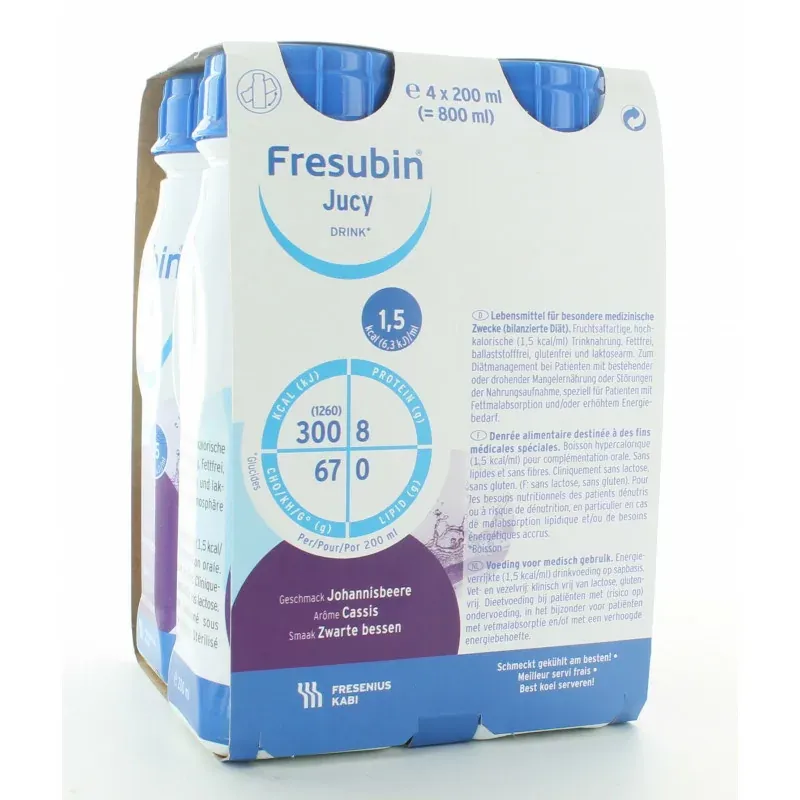 Fresubin Juicy Drink Arôme Cassis 4X200ml