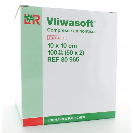 Vliwasoft Compresse en Non Tissé 10 X 10cm 100 pièces