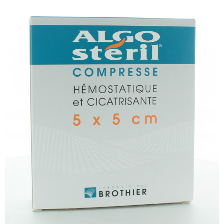Algostéril Compresse Hémostatique et Cicatrisante 5X5cm 10 pièces