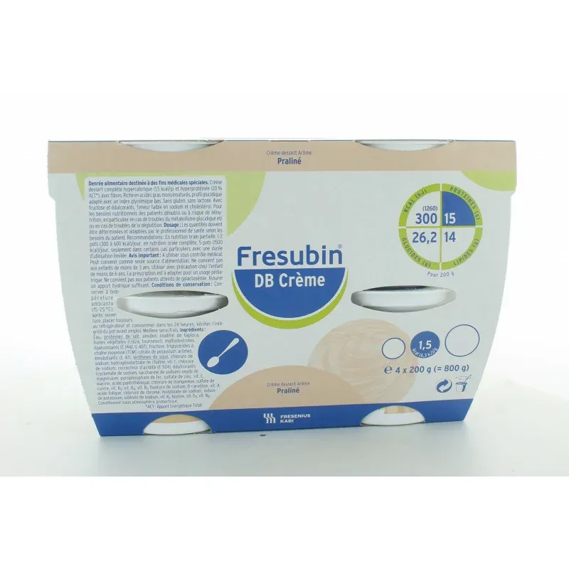 Fresubin DB Crème Arôme Praliné X4 200g|Univers Pharmacie