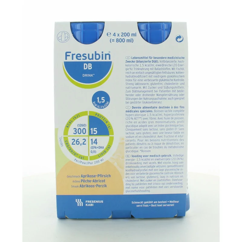 Fresubin DB Drink Arôme Pêche-Abricot X4 200ml