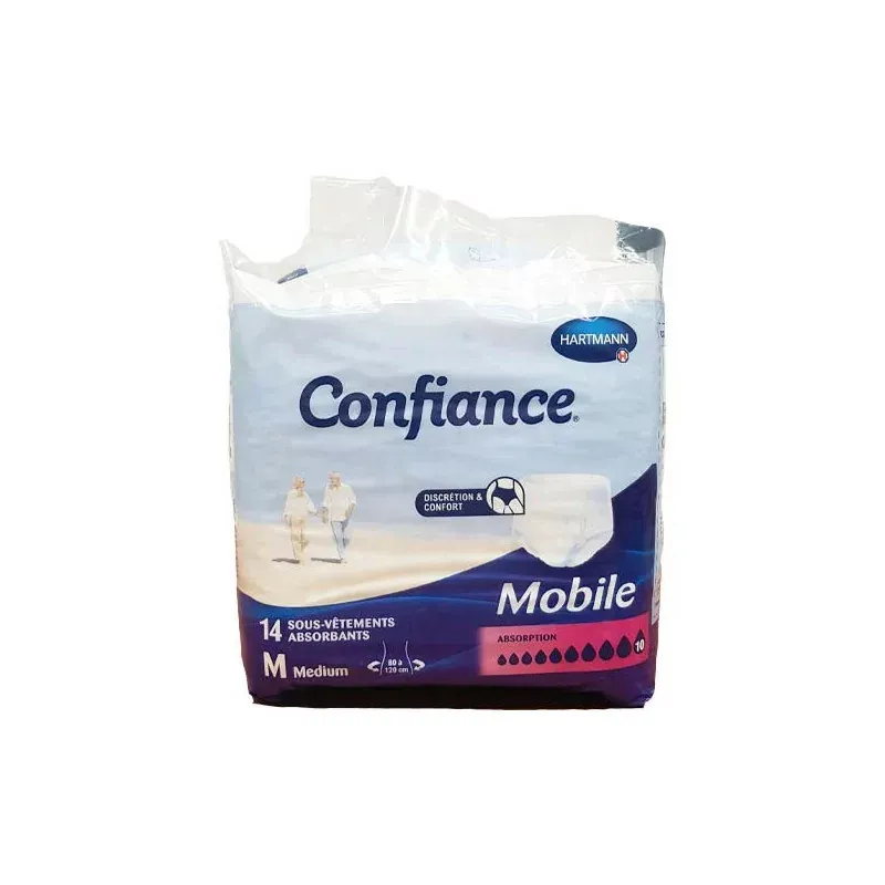 Confiance Mobile Taille M Niveau 10 14 sous-vêtements absorbants