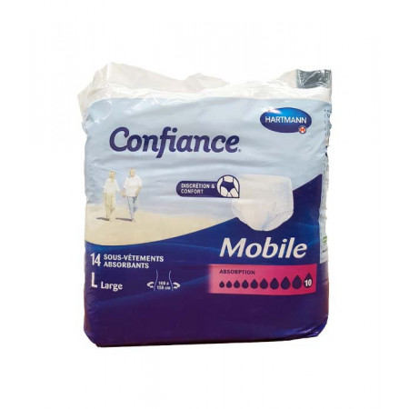 Confiance Mobile Taille L Niveau 10 14 sous-vêtements absorbants